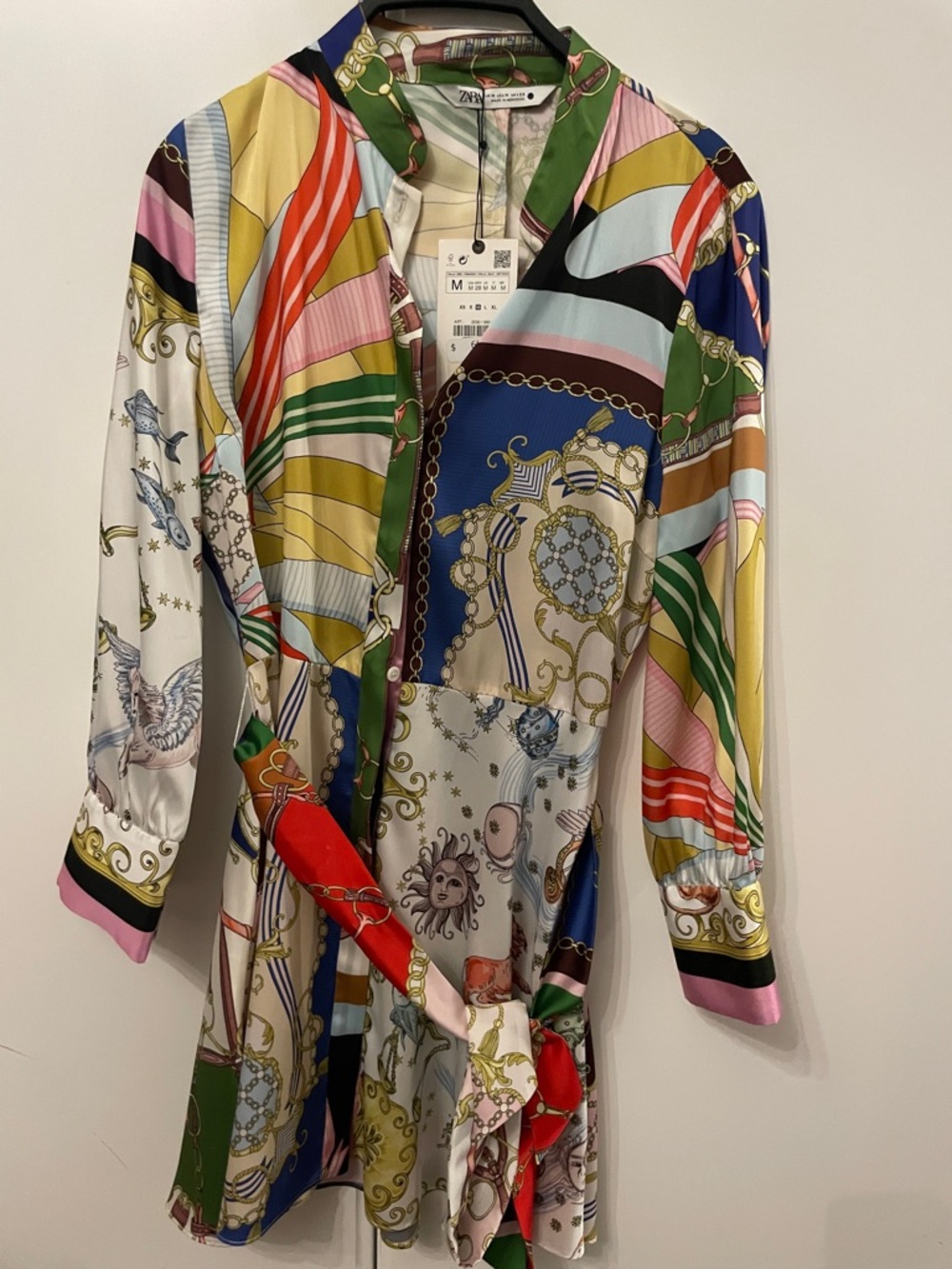 Zara print satin dress NWT SZ M